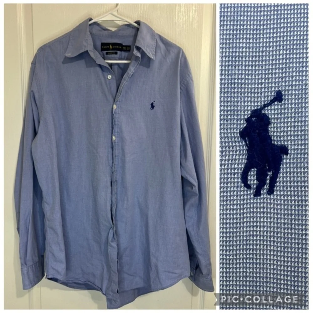Polo by Ralph Lauren Men's Light Blue Button Down Shirt size 16 1/2